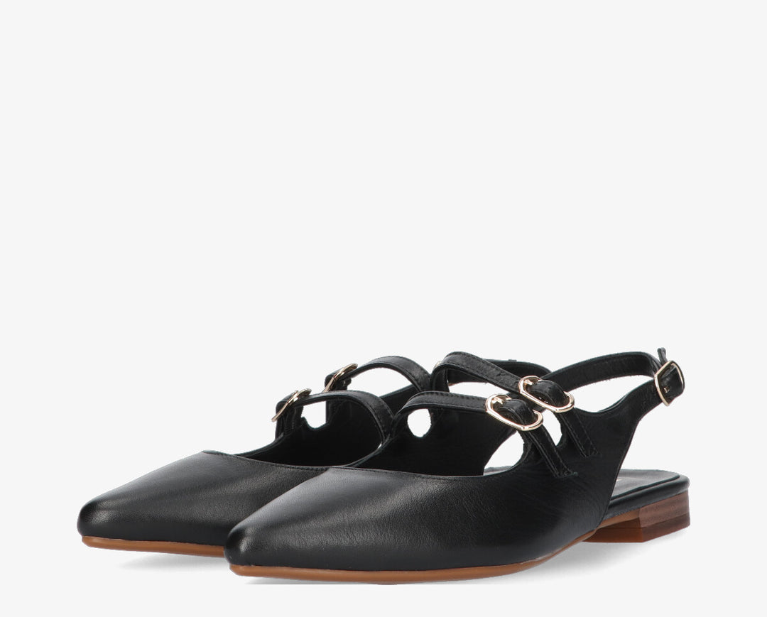 DUNA SLINGBACK Black Leather