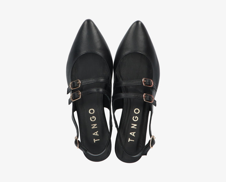 DUNA SLINGBACK Black Leather