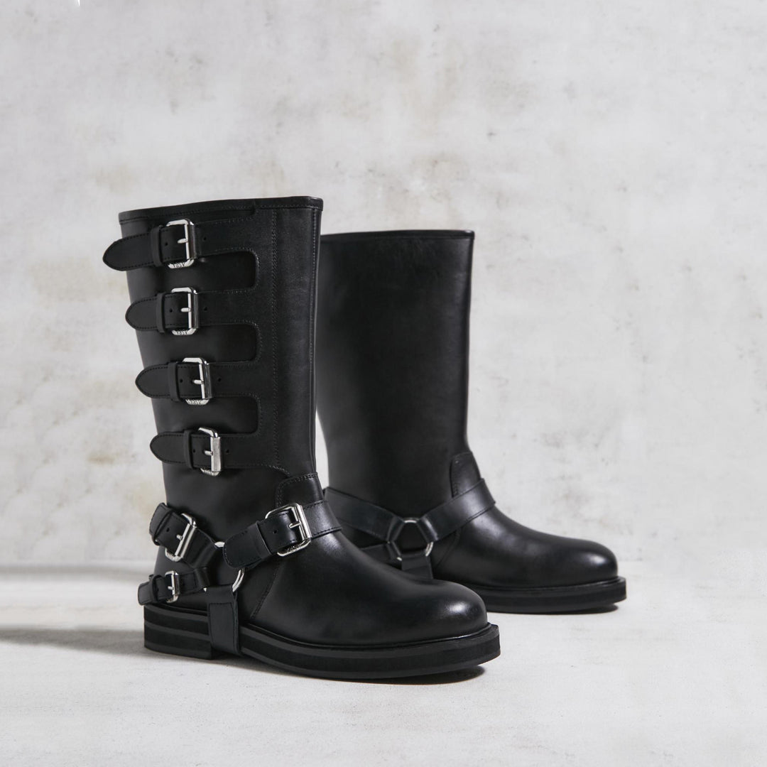 CANTALOUPE HIGH BOOT Black Leather