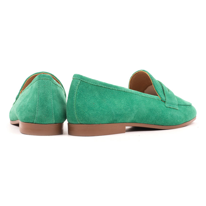 AMPARO LOAFER Green Suede Perforated